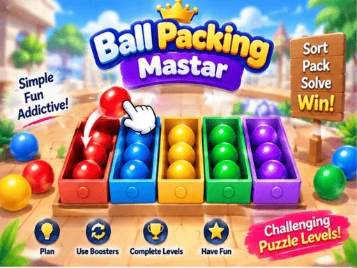 Ball Packing Master Puzzle: Color, Order, and Containers