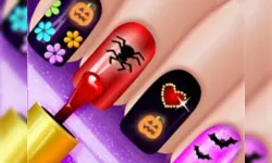 Glow Halloween Nails Game image