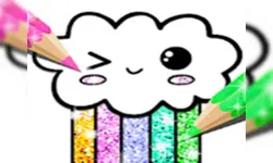 Kawaii Coloring Book Glitter - Drawing Book image