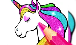 Unicorn Coloring Book Glitter image