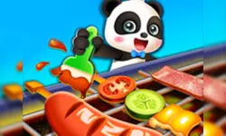 Cute Panda Cooks Food image