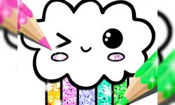 Kawaii Coloring Book Glitter image
