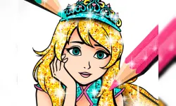 Princess Coloring Book Glitter image