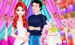 Mermaid Girl Wedding Cooking Cake image