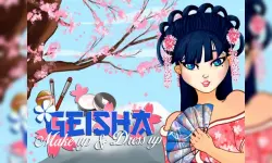 Geisha make up and dress up image