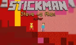 Stickman Steve vs Alex - Nether image