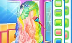 Princess Fashion Rainbow Hairstyle Design image