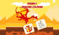 Friendly Dragons Coloring image