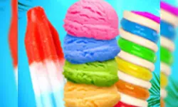 Rainbow Ice Cream And Popsicles - Icy Dessert Make image