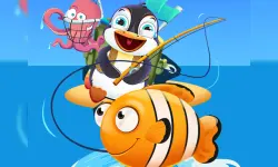 Baby Penguin Fishing image