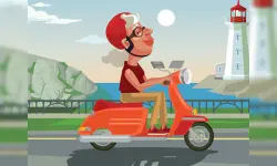 City Scooter Ride Coloring image