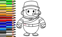 Fall Guys Halloween Coloring Bok image