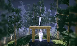 Pocong found Kuntilanak night horror image