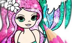 Mermaid Coloring Book Glitter image