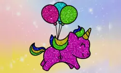 Coloring Book: Glittered Unicorns image
