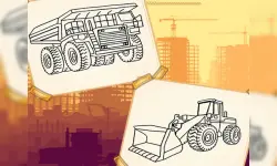 Construction Trucks Coloring image