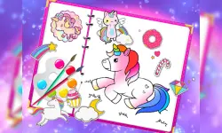 Fabulous Cute Unicorn Coloring Book image