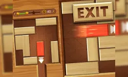 EXIT : unblock red wood block image