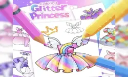 Princess Coloring Glitter For Girl image