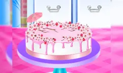 Cherry Blossom Cake Cooking image