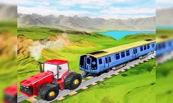 Chain tractor train towing game image