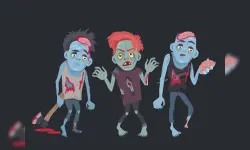 Zombies And Skeletons Coloring image